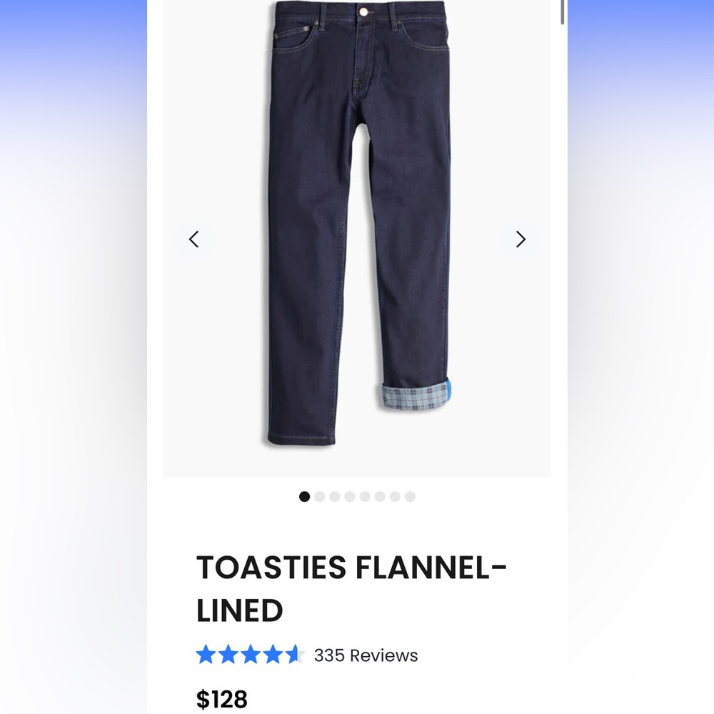Mugsy Jeans - “Toasties” w/ flannel lining - 30x30